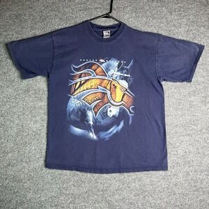 Vintage Denver Broncos‎ T-shirt Men XL Pro Player Blue Football Wilson